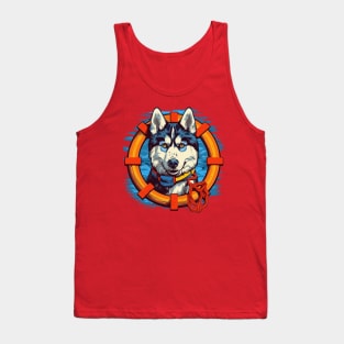 Husky Sea Rescuer: Brave Guardian of the Waves Tank Top